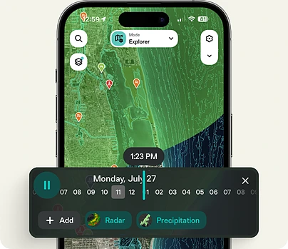 Animated Weather in the FishAngler app